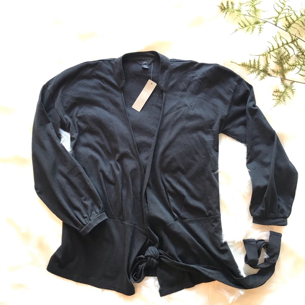 J.CREW Size XXS Black Wrap Top New with Tag